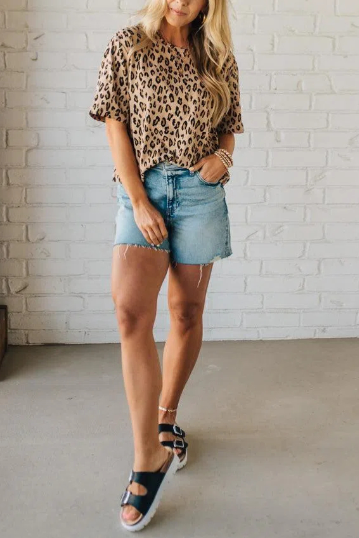 Dotty Leopard Boxy Tee