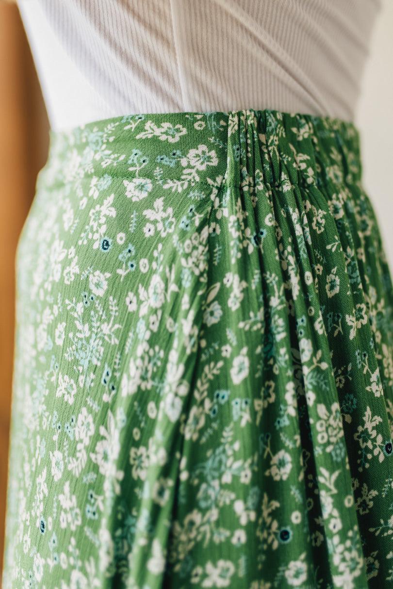 Double Side Slit Ruffled Maxi Skirt