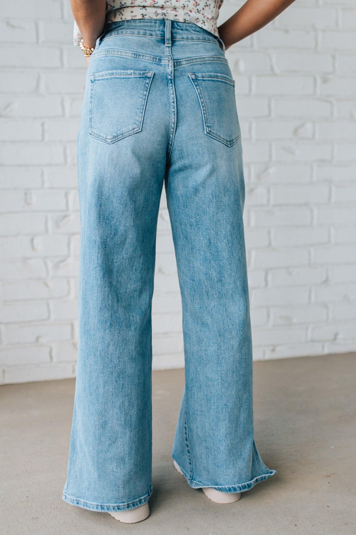 Sisiney Side Slit High Rise Drawstring Jeans
