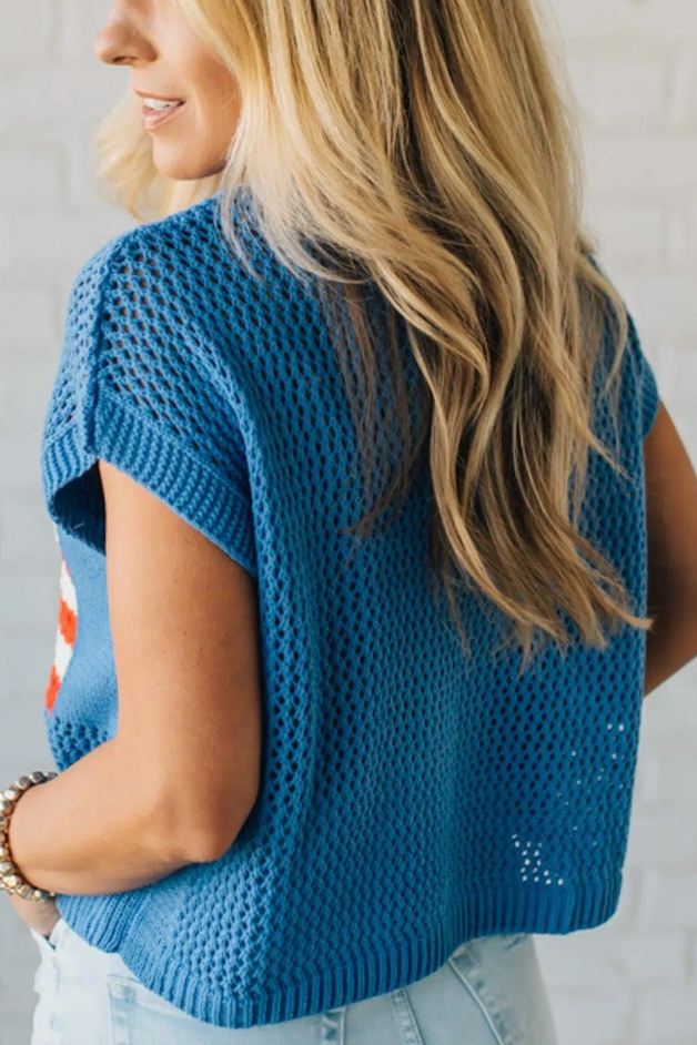 Sweater Mesh USA Top