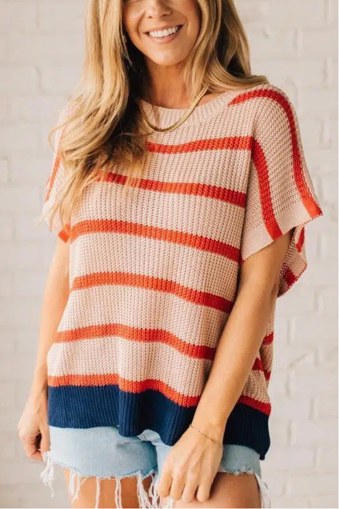 Vintage Stripe Drop Shoulder Sweater