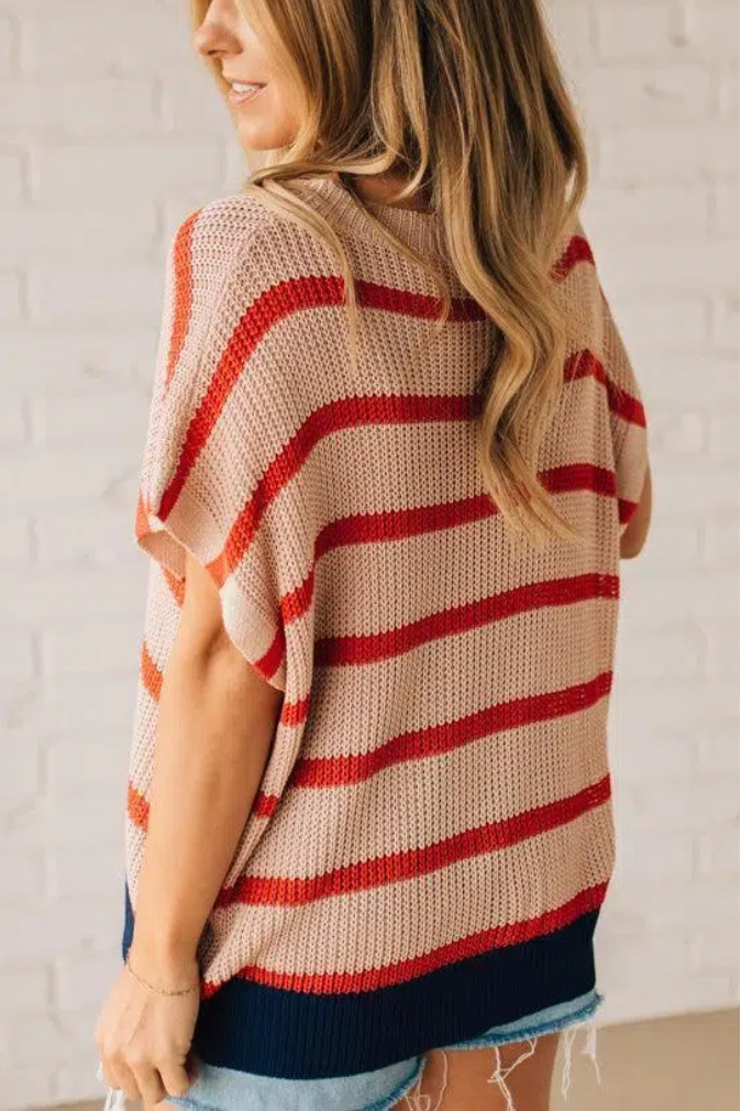 Vintage Stripe Drop Shoulder Sweater