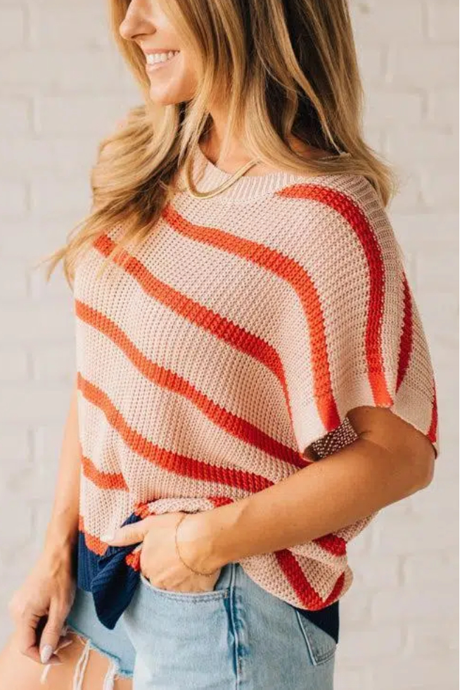 Vintage Stripe Drop Shoulder Sweater