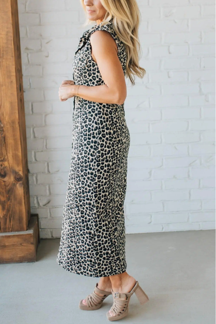 Spicy Denim Leopard Dress