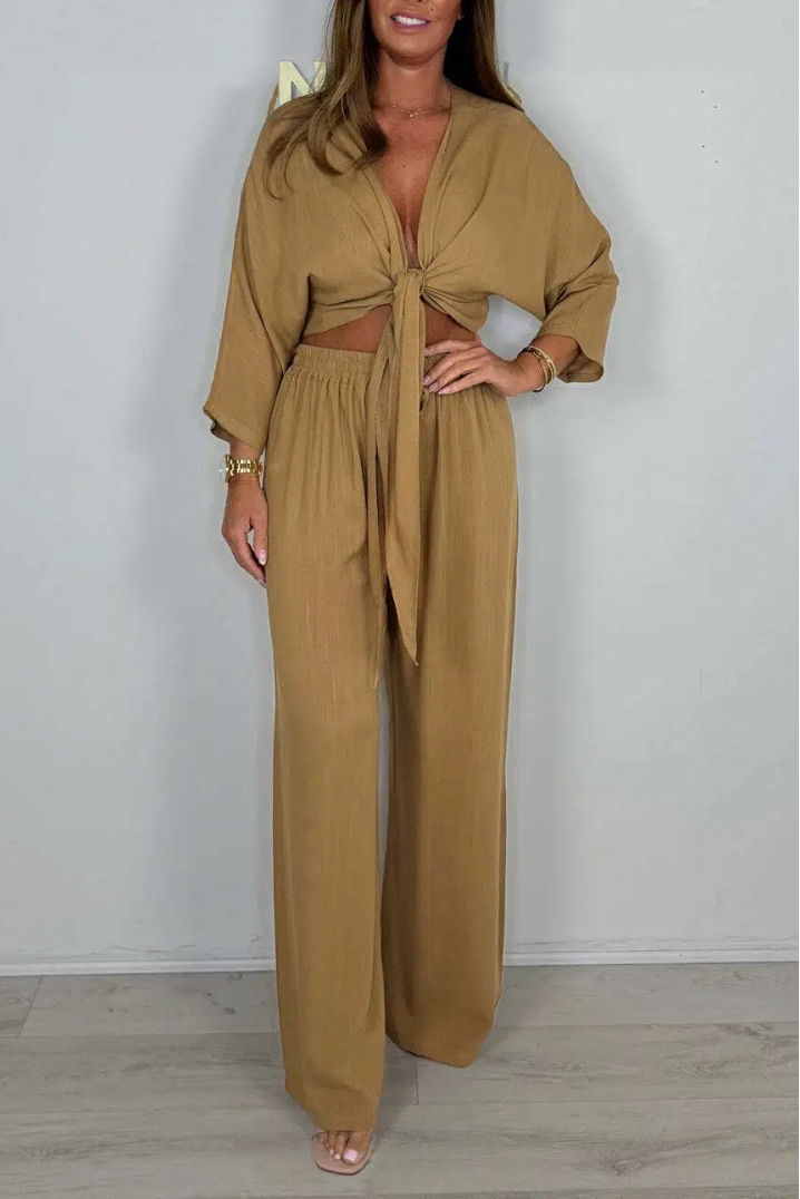 Tie Front Top & Trouser Co-Ord