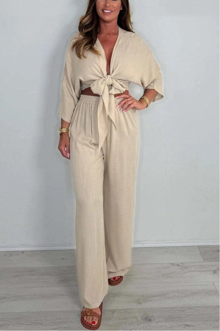 Tie Front Top & Trouser Co-Ord