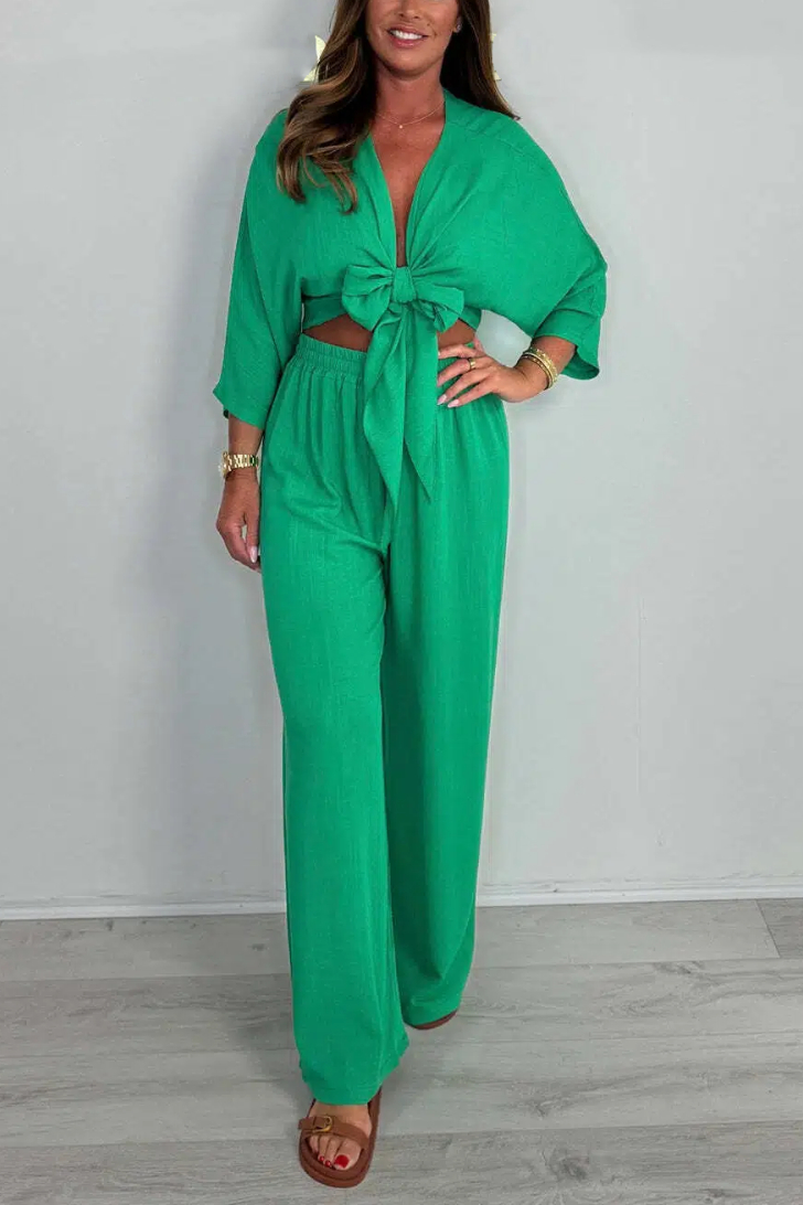 Tie Front Top & Trouser Co-Ord