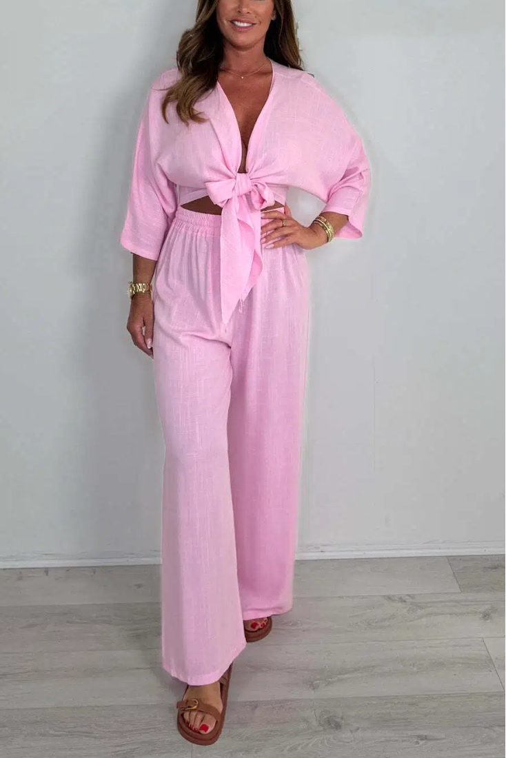 Tie Front Top & Trouser Co-Ord