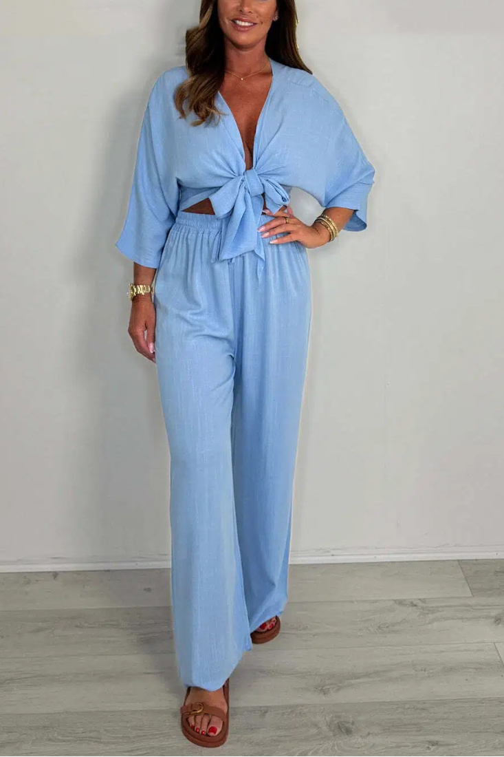 Tie Front Top & Trouser Co-Ord