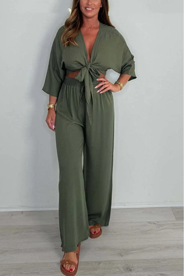 Tie Front Top & Trouser Co-Ord