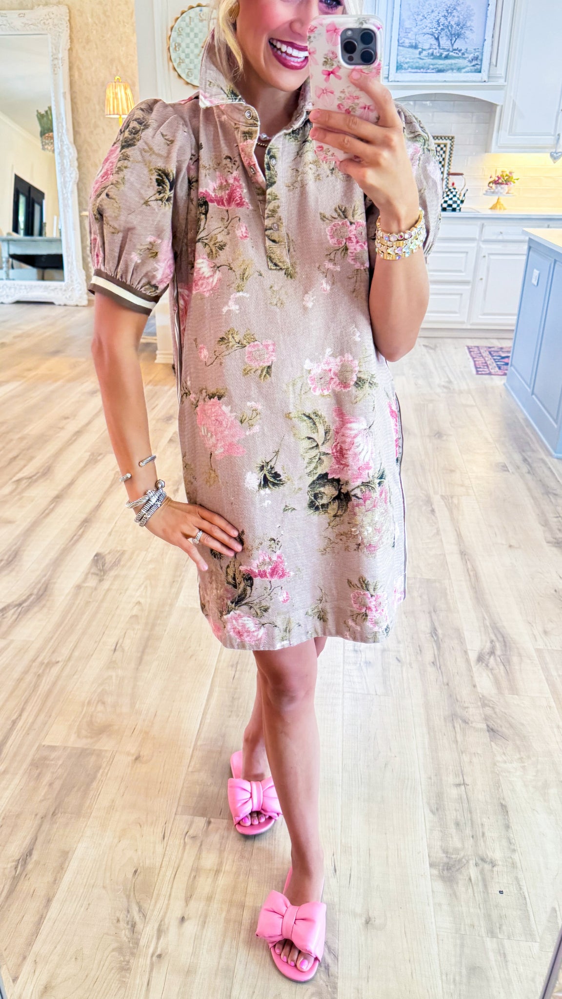 Latte Floral Dress