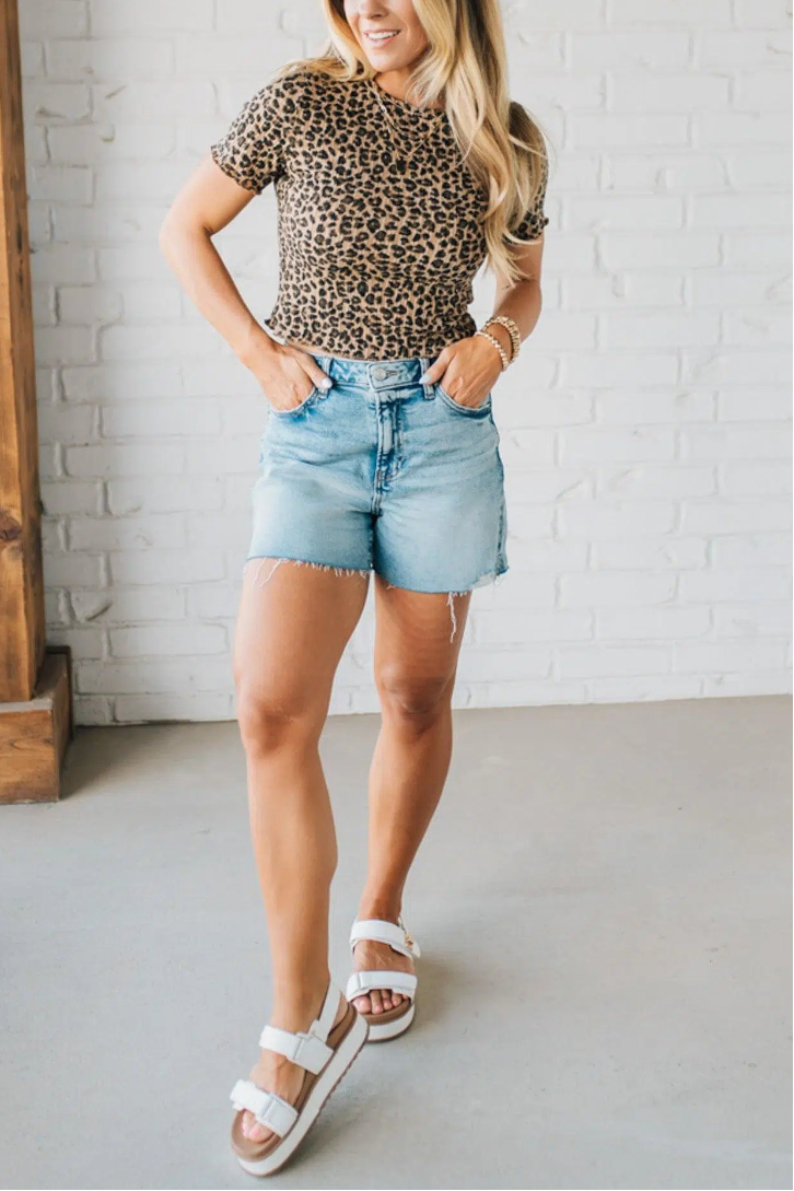 Ribbed Leopard Tee