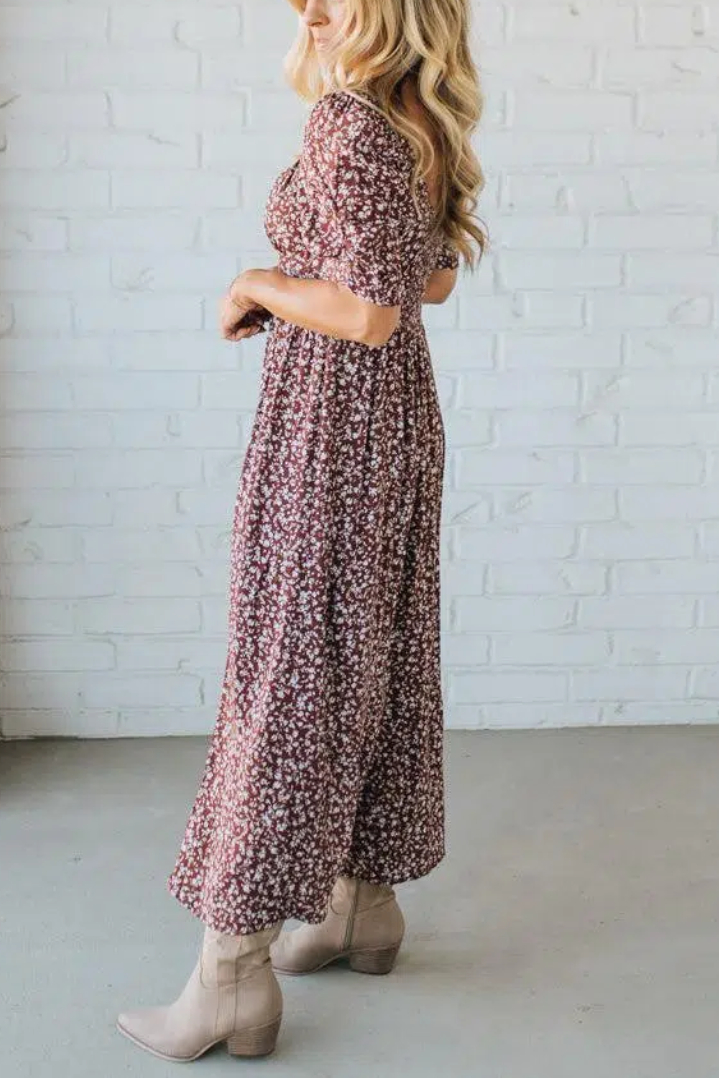 First of All Floral Midi Dress