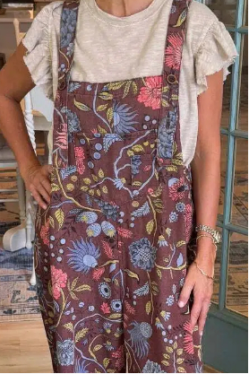 Vintage Printed Overalls