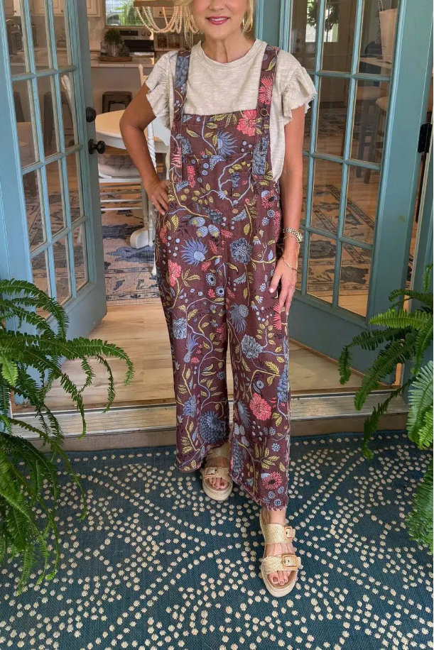 Vintage Printed Overalls