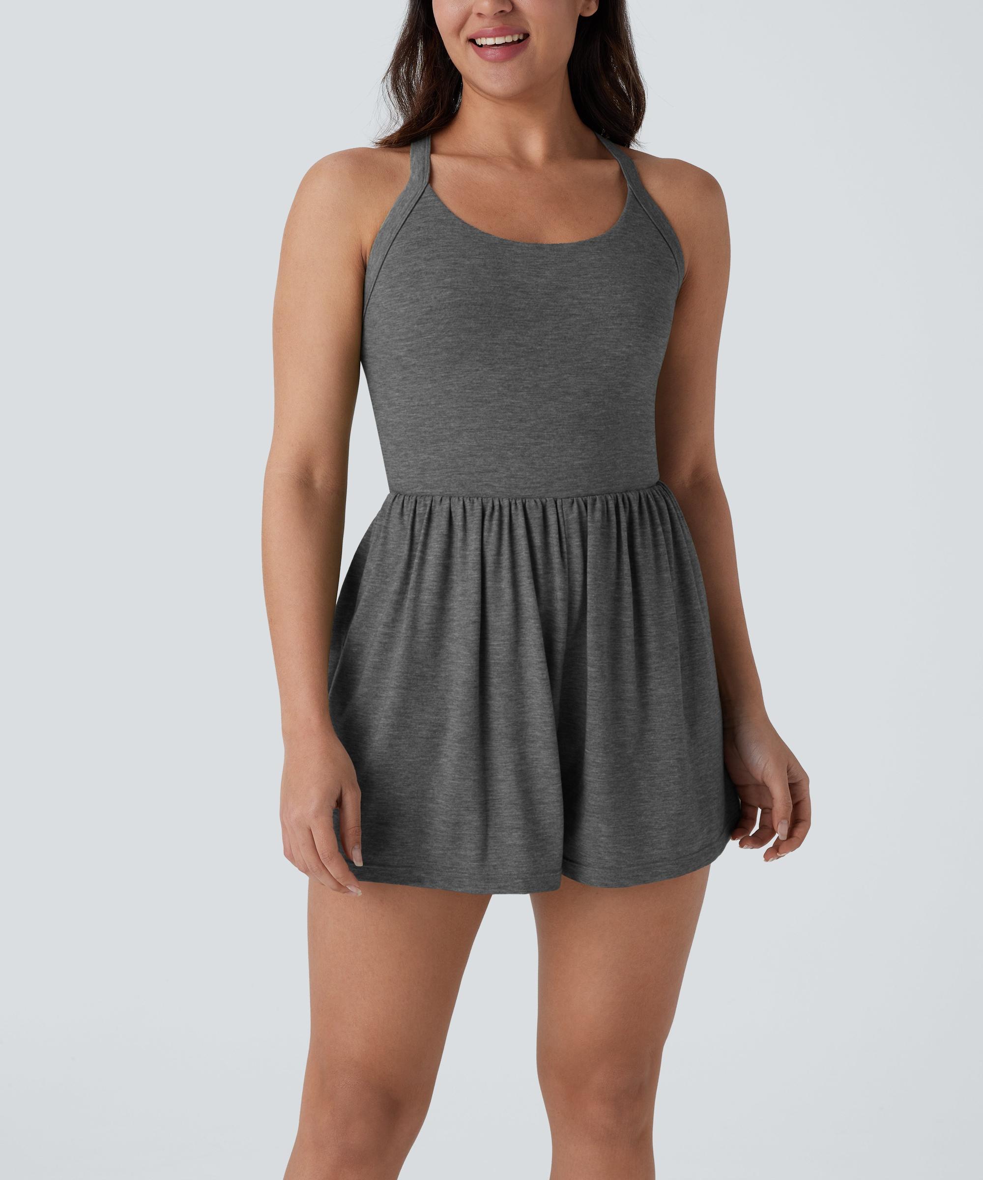 Backless Twisted Side Pocket 2-in-1 Resort Playsuits