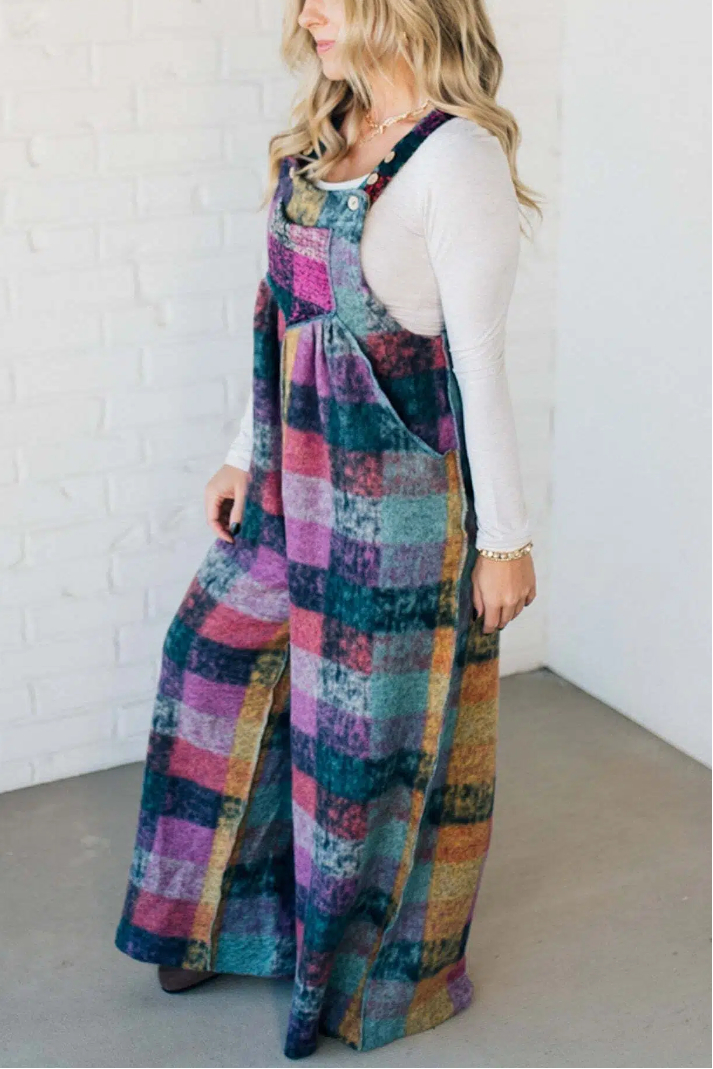 Brushed Multi Check Overalls
