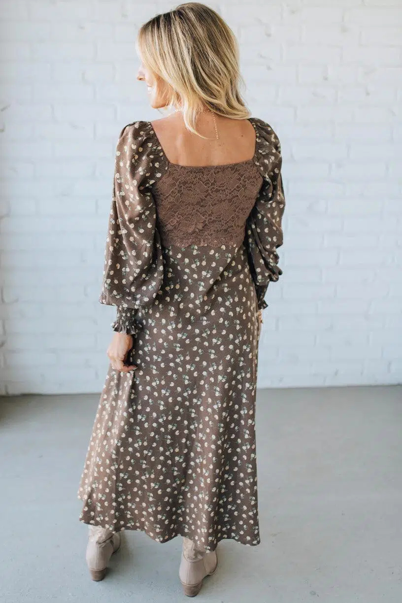 Beth Lace Accent Floral Dress
