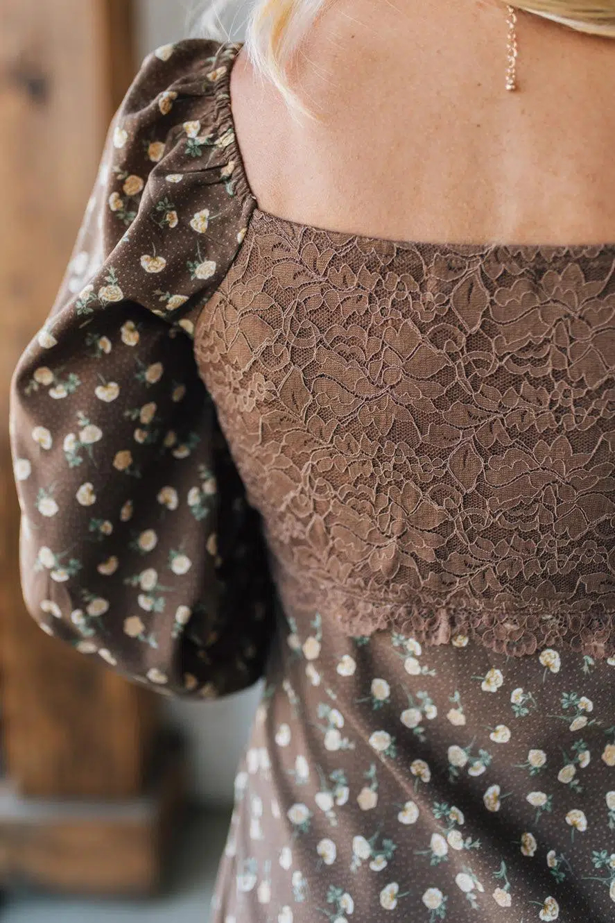 Beth Lace Accent Floral Dress