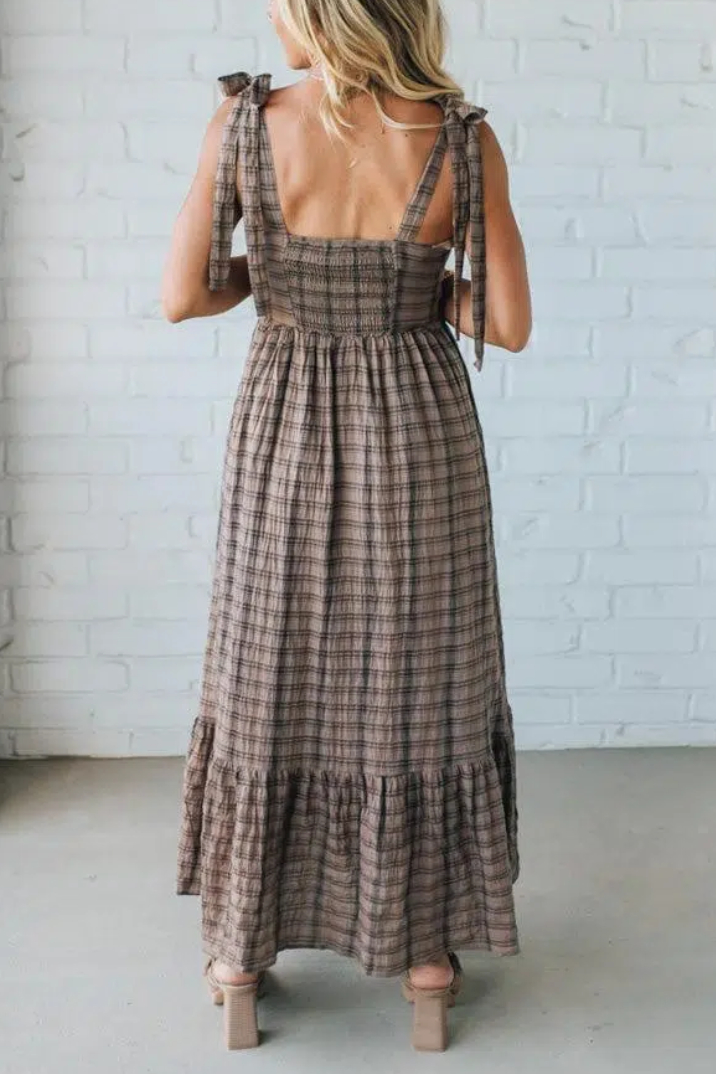 Tartan Cotton Maxi Dress
