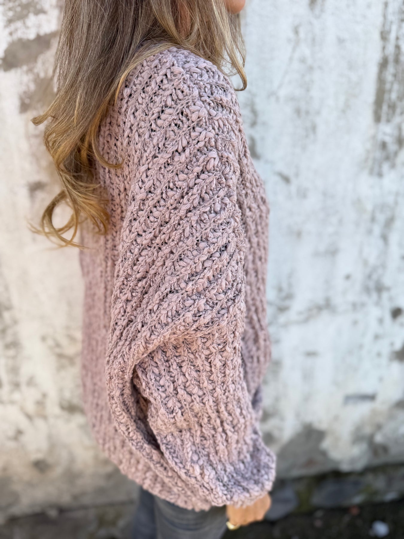 Lady's V-neck Knitted Sweater