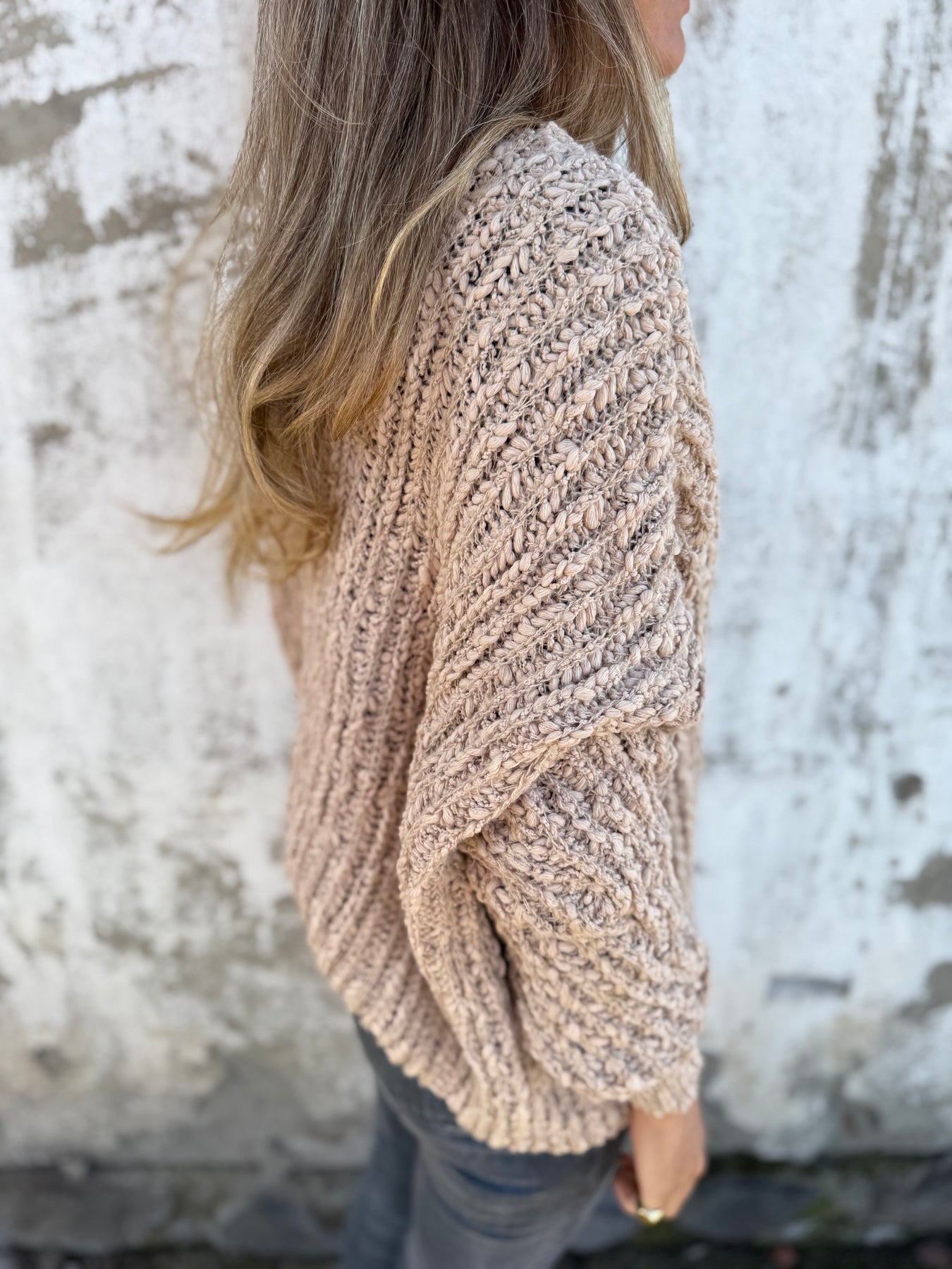 Lady's V-neck Knitted Sweater