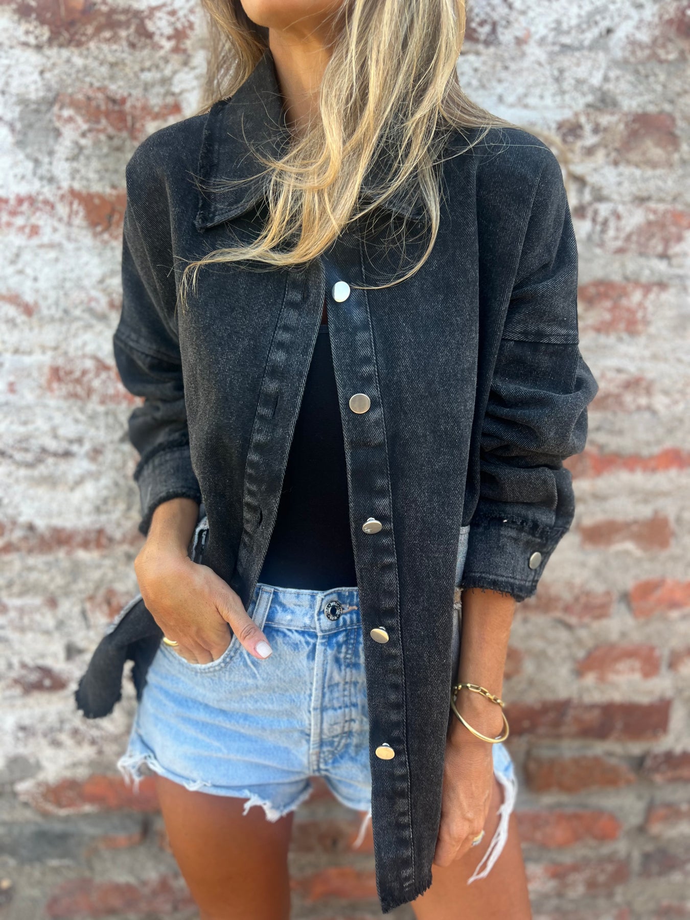 Women's Denim Patchwork Coat