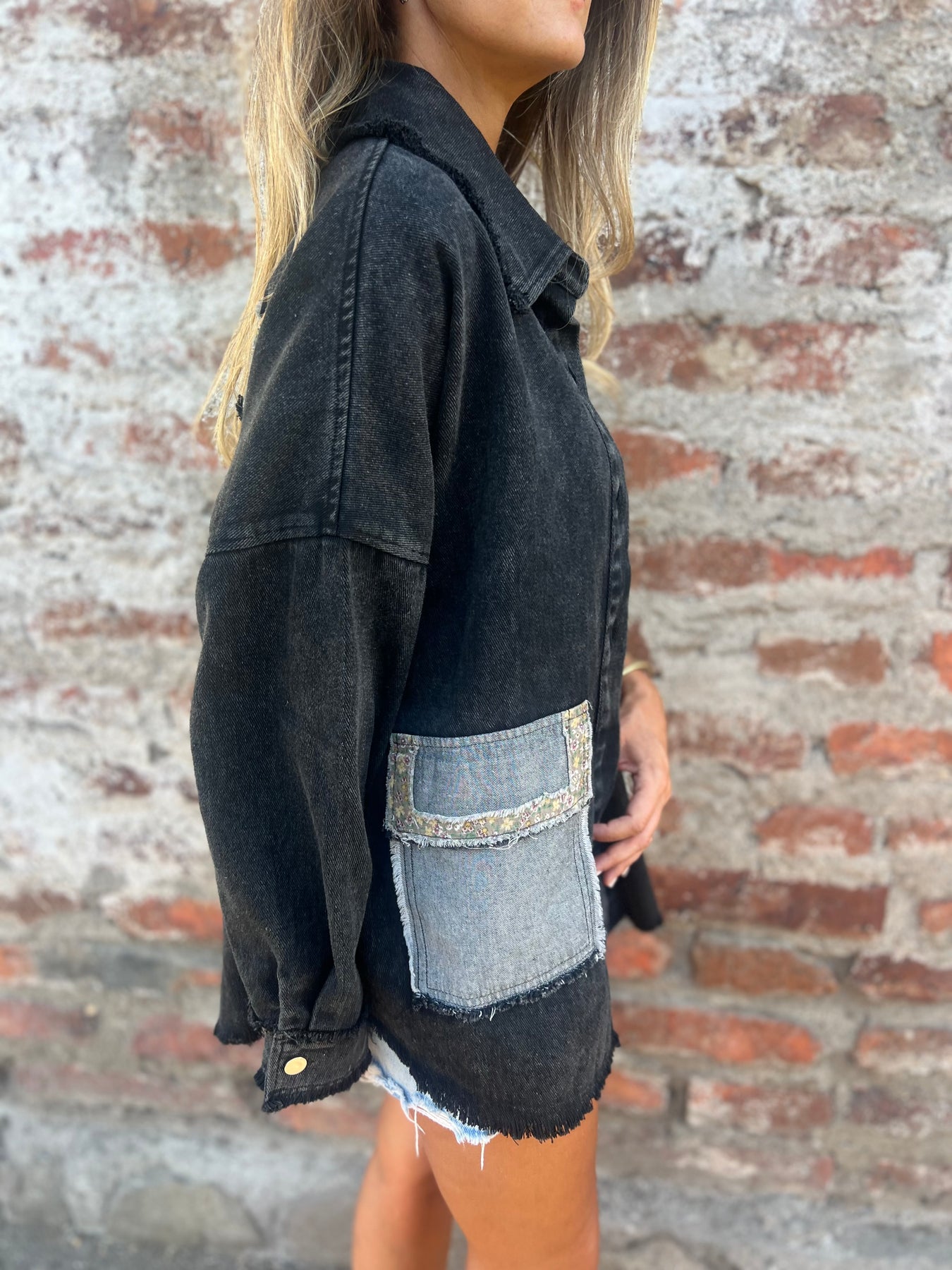 Women's Denim Patchwork Coat