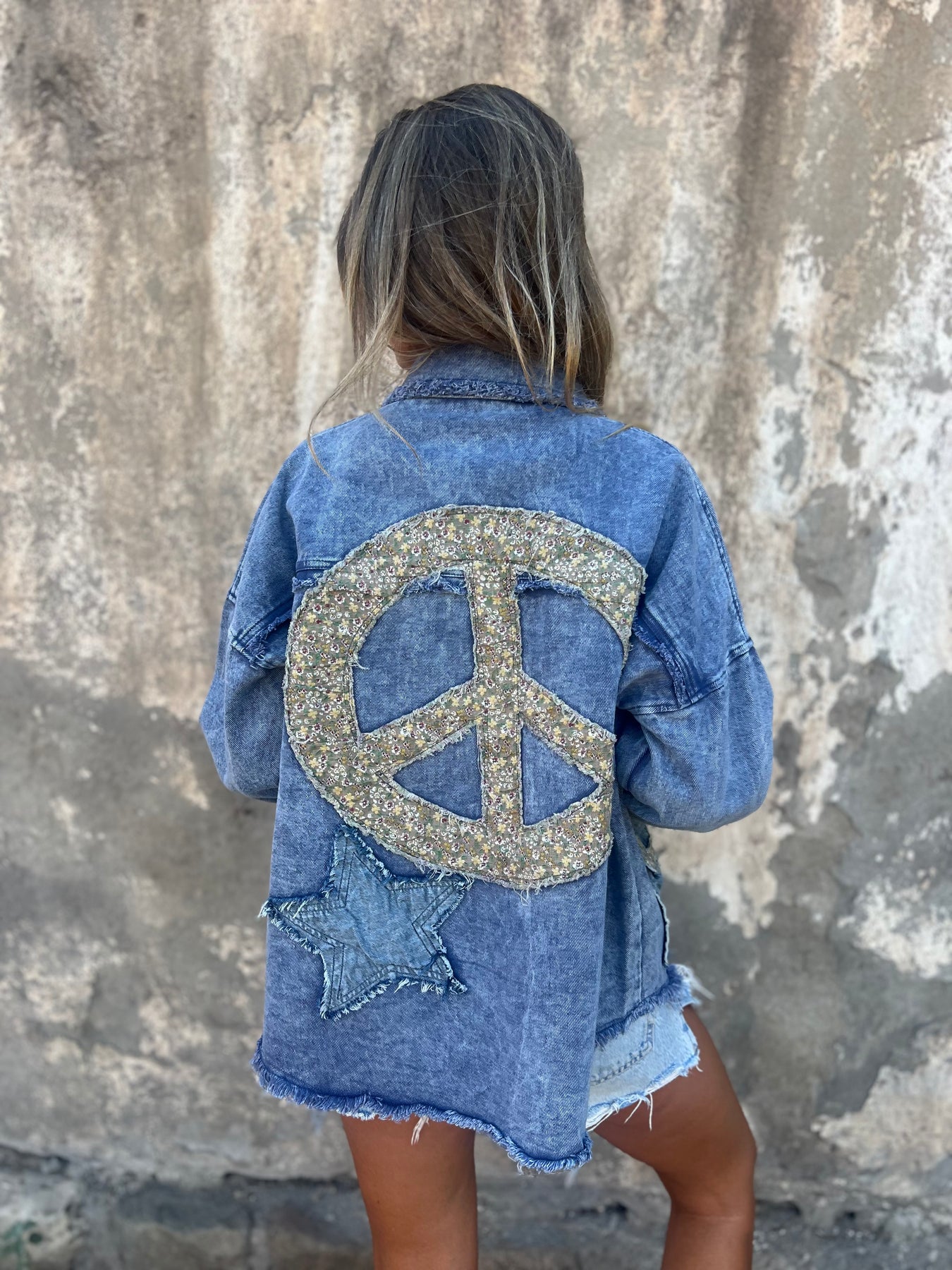 Women's Denim Patchwork Coat