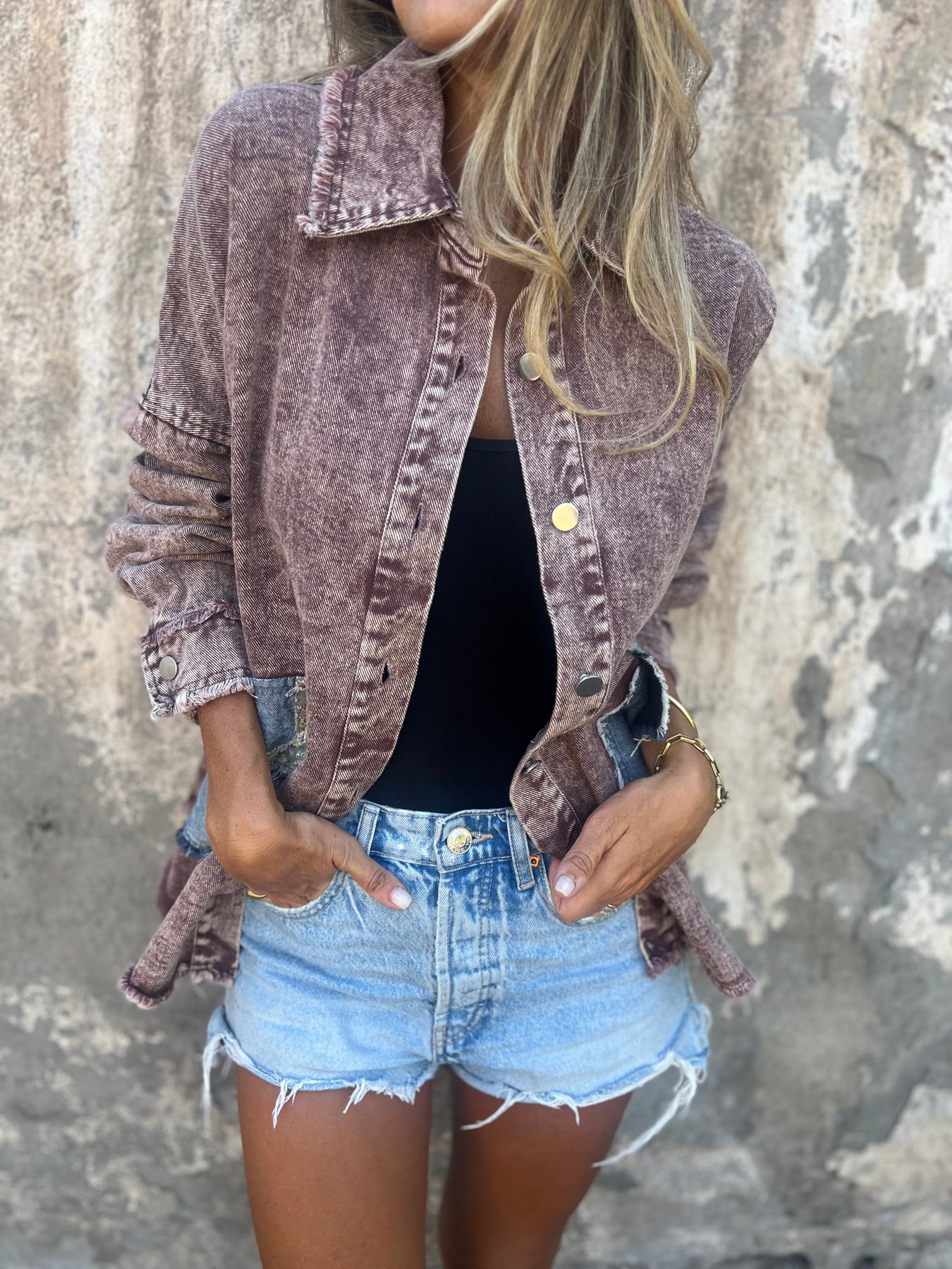 Women's Denim Patchwork Coat