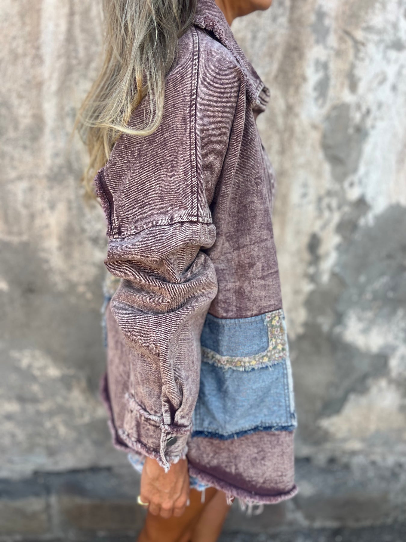 Women's Denim Patchwork Coat