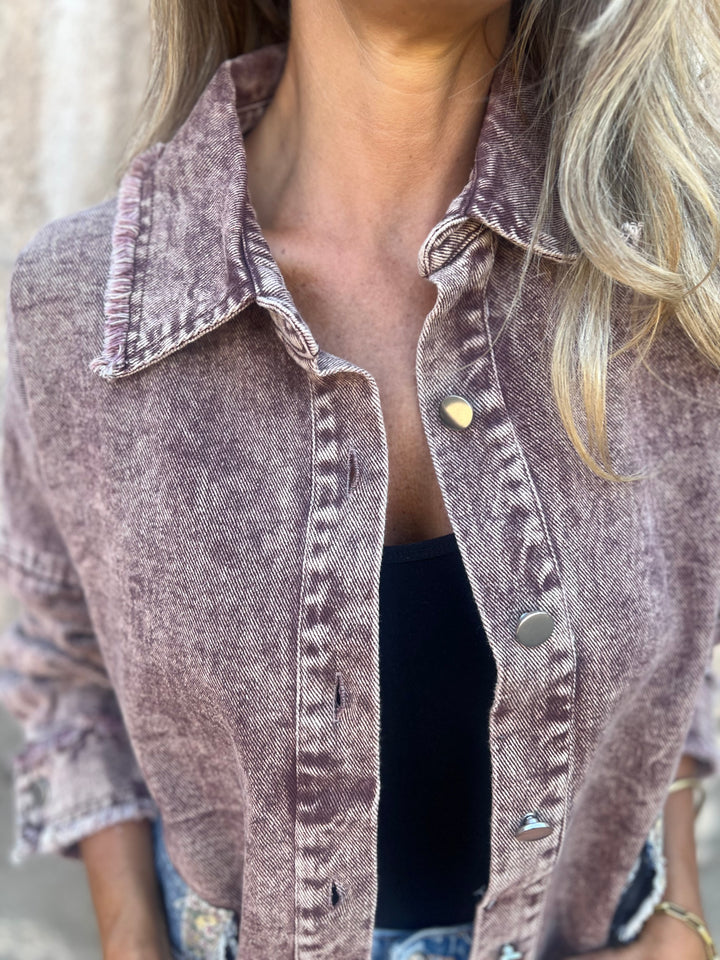 Women's Denim Patchwork Coat