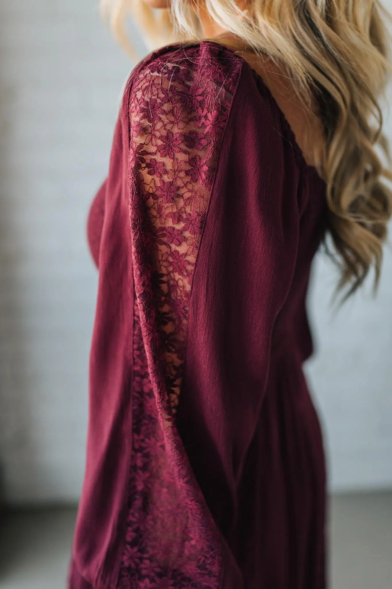 Livey Lace Insert Smocked Maxi Dress