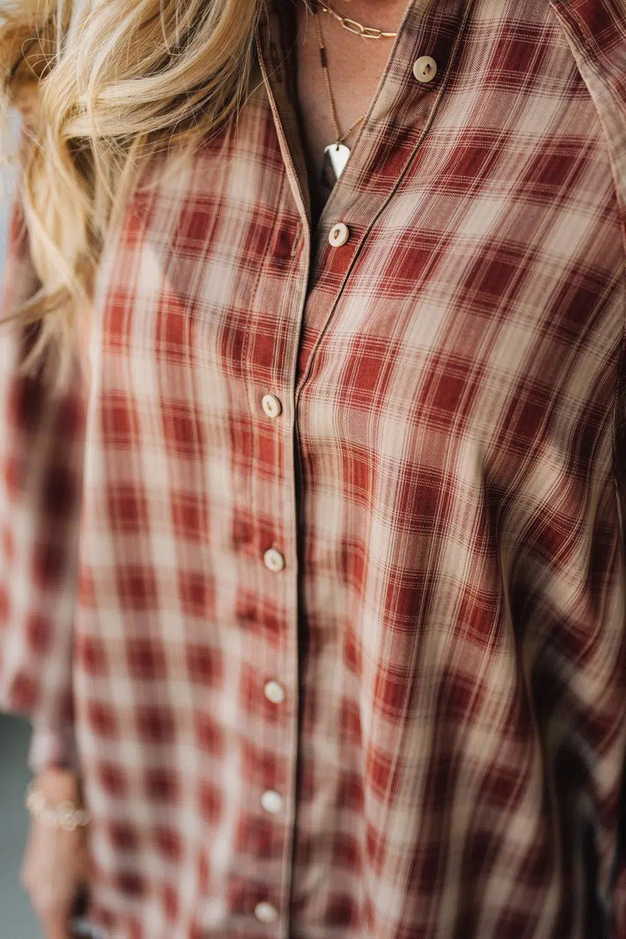 Jonnie Plaid Ruffled Accent Shirt Dress