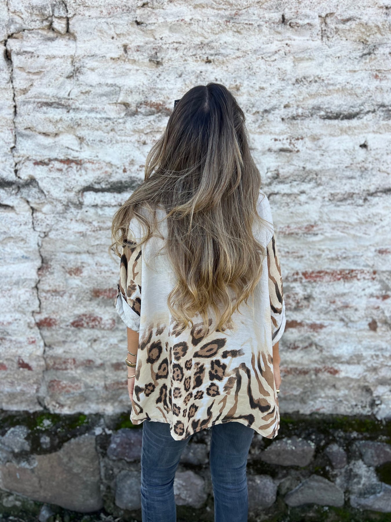 Leopard-printed Denim Shirt