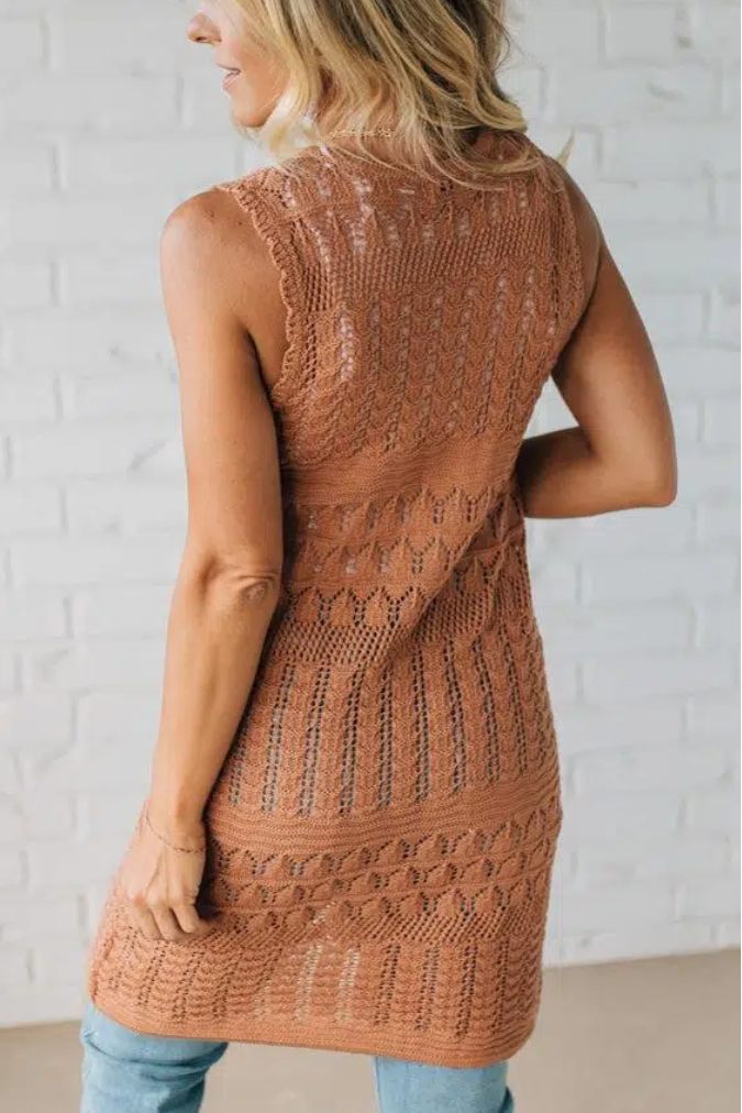 Chrisa Crochet Knit Duster