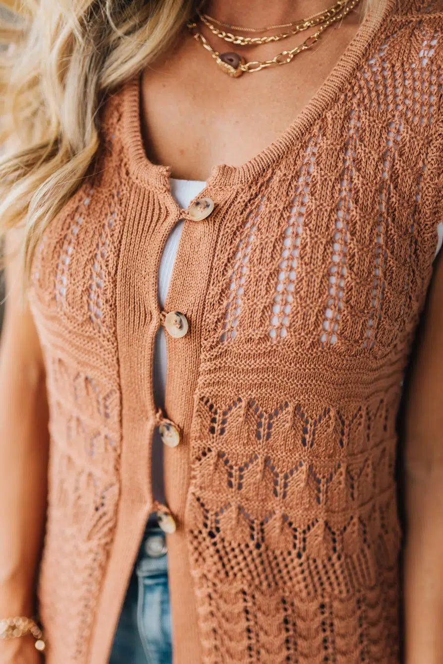 Chrisa Crochet Knit Duster