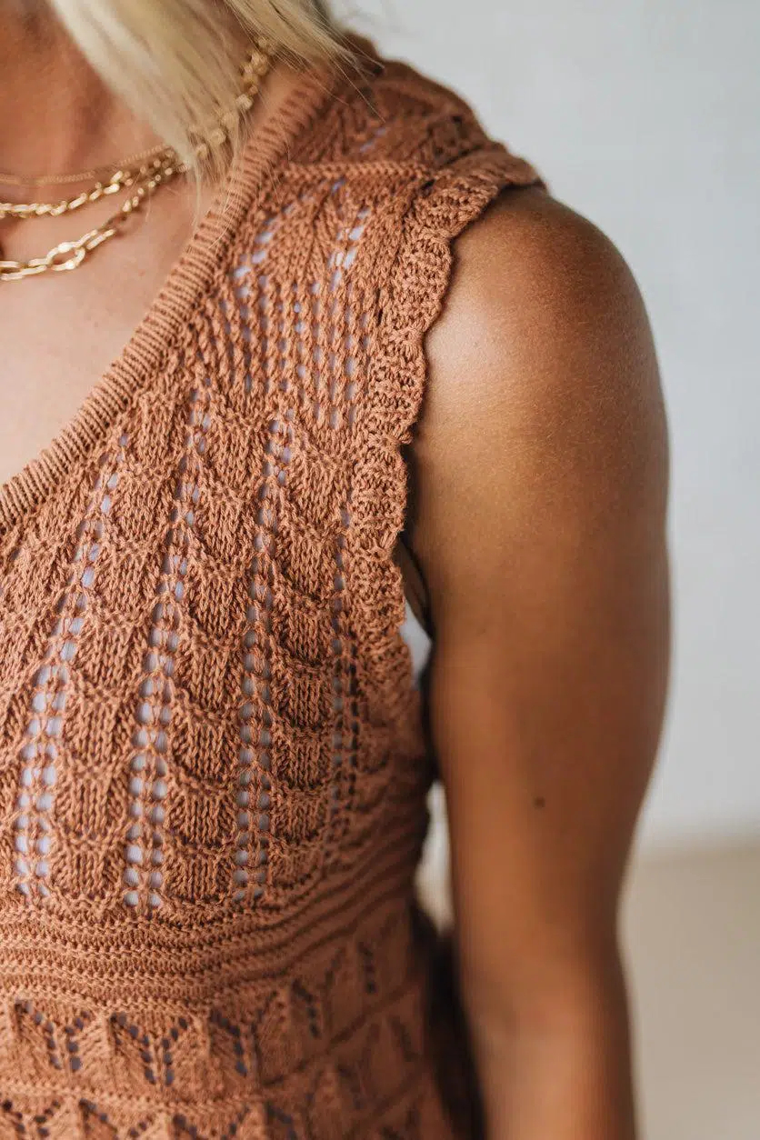 Chrisa Crochet Knit Duster