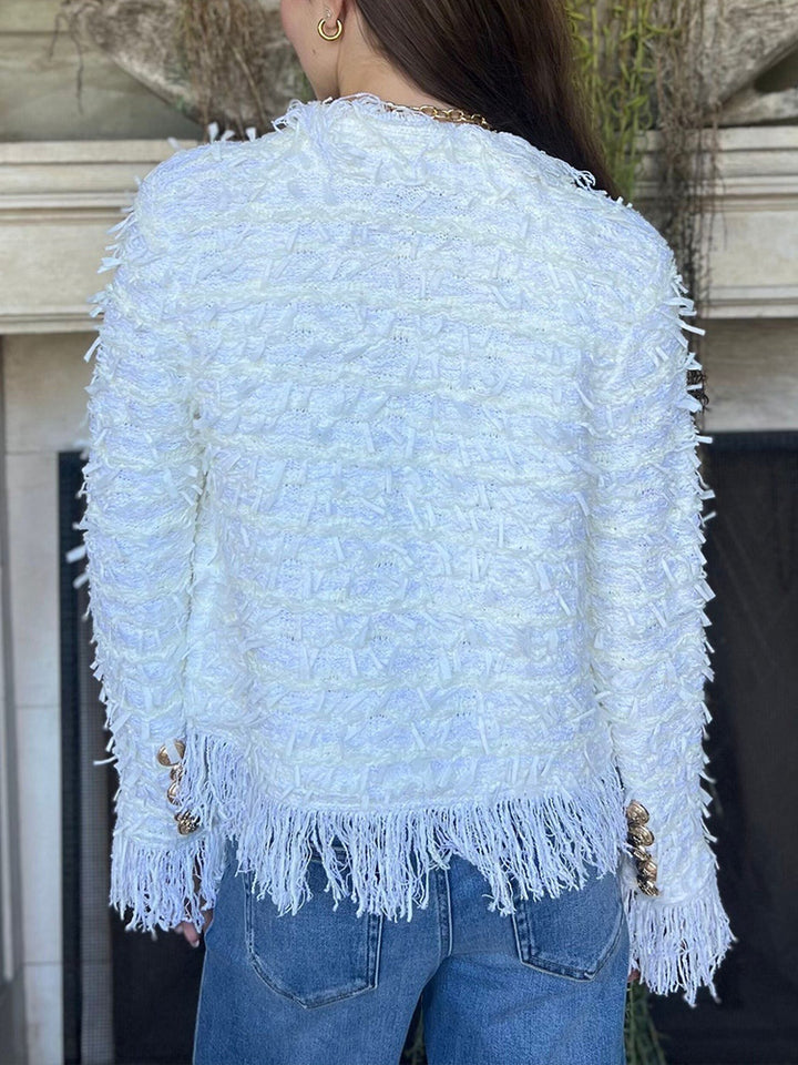 Ladies Flowing Fringe Casual Coat