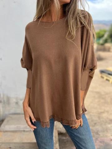 Casual Round Neck Lace Top