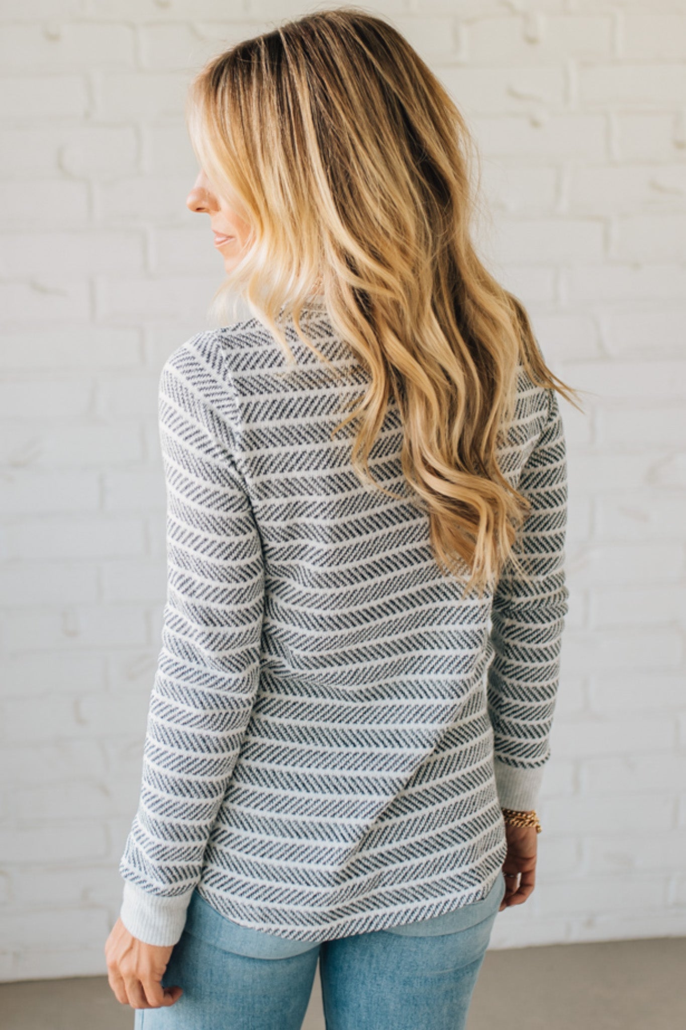 Morse Long Sleeve Mini-Stripe Top