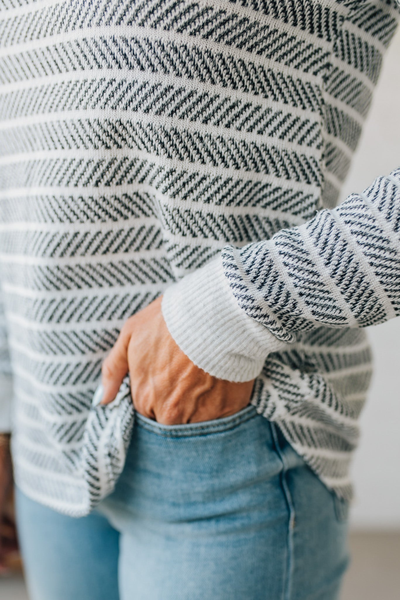 Morse Long Sleeve Mini-Stripe Top