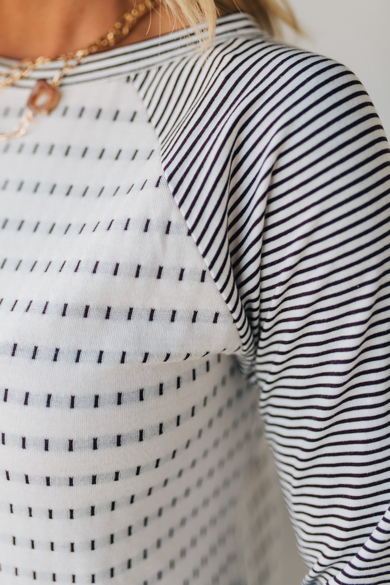Morse Long Sleeve Mini-Stripe Top