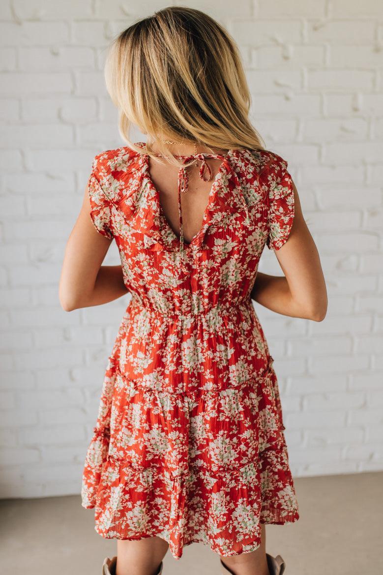 Floral lotus leaf layered skirt