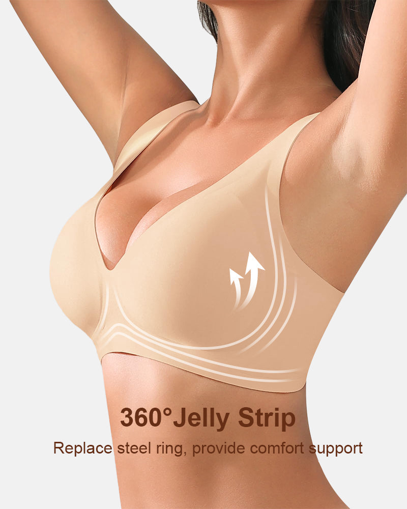 Wire-Free Push-Up Bra - Seamless Deep V