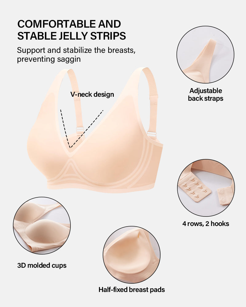Wire-Free Push-Up Bra - Seamless Deep V