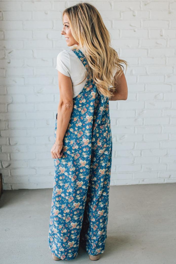 Vintage Rose Denim Overalls