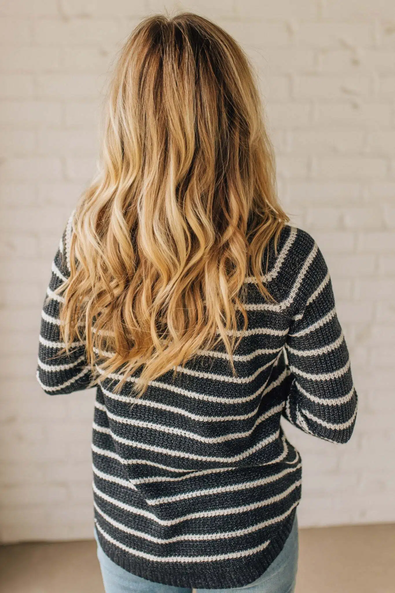 Charcoal Stripe Raglan Sweater