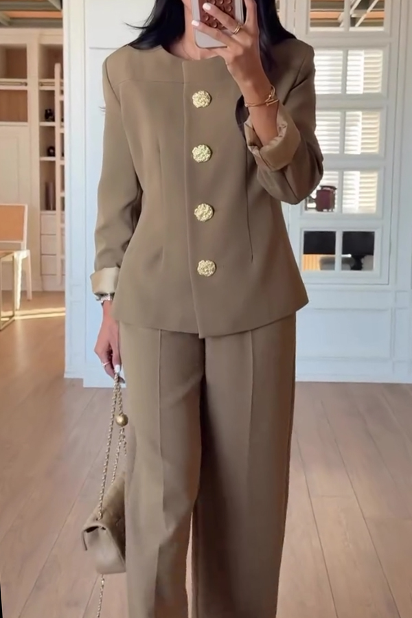 Women's casual commuter jacket set