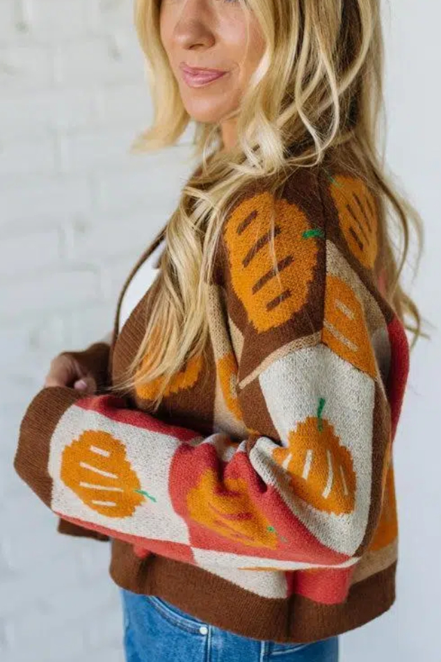 Mod Pumpkin Crop Cardigan